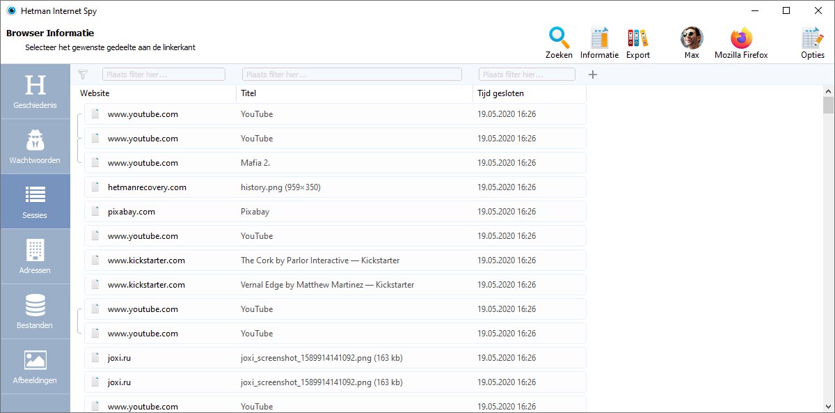 Current sessions Current sessions