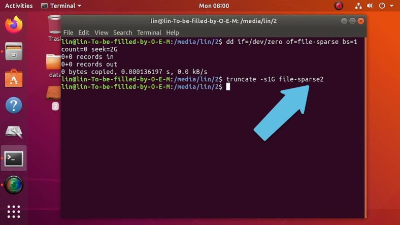 الطريقة الثانية لإنشاء ملف بإستخدام Linux Terminal الطريقة الثانية لإنشاء ملف بإستخدام Linux Terminal
